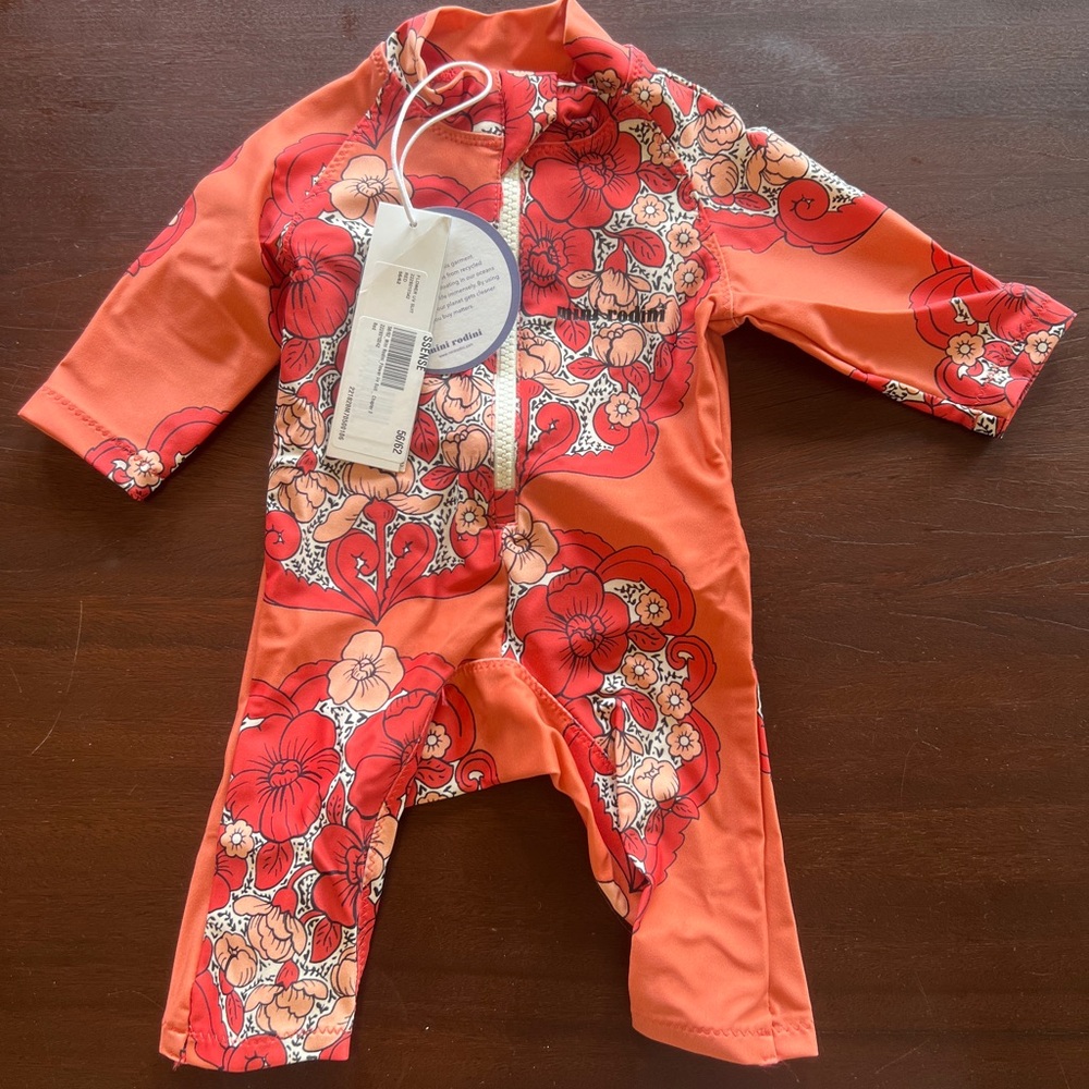 Mini Rodini Kids Swim One Piece - Red Floral